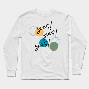 Yes Abstract Minimalistic Design Long Sleeve T-Shirt